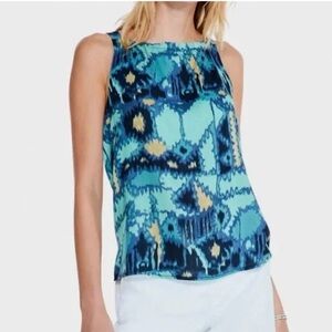NEW NIC + ZOE summer solstice tank in blue multi size XXL reg $130